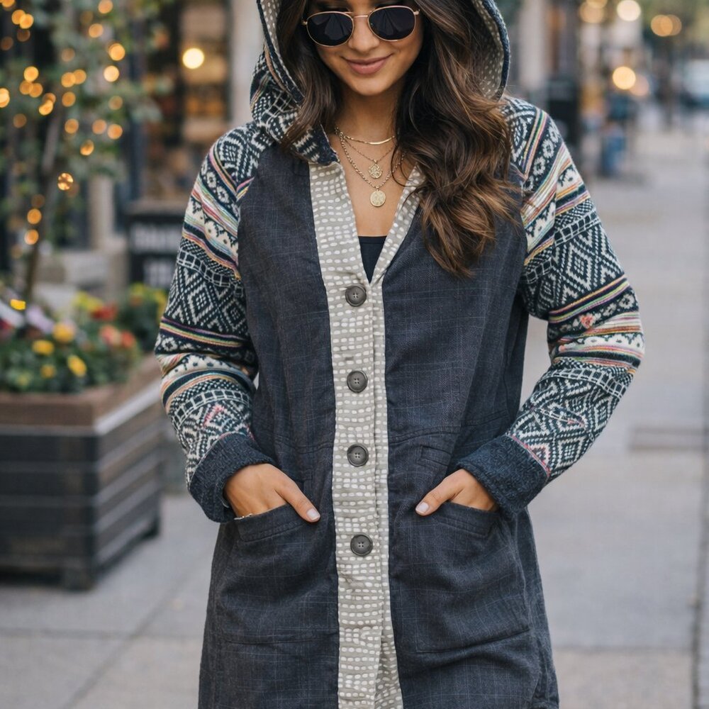Sweater Jacket size s/m homemade patchwork Y2K